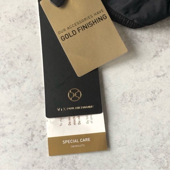 Vix PaulaHermany Black Ibiza Bikini Bottoms Gold Chain Detail XS - Picture 9 of 13